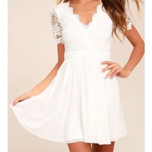 “Angel is disguise” White lace skater dress